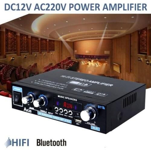 90w+90w EU/US Digital Home Power Audio Amplifier Bluetooth Hifi Stereo Subwoofer Music Player Amplificador With Remote Control