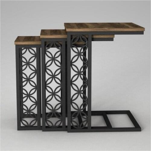 Nesting Table Wooden 3 Pieces Modern Detachable A Quality RetroThorqtech Pergamon Free Fast Shipping From Turkey