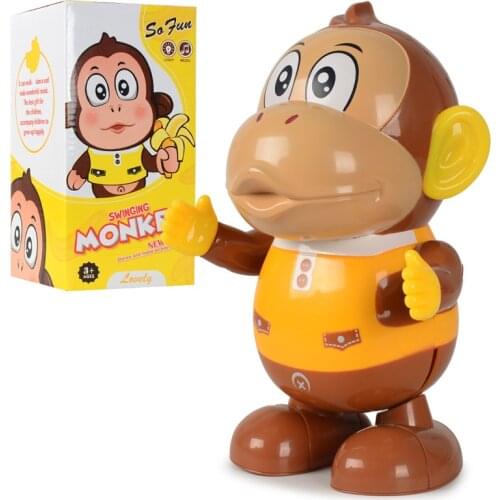 Kids Dance Robot Toy Plastic Cute Cartoon Walking Animal Electric Musical Light Shake Doll Early Educational Toys For Children