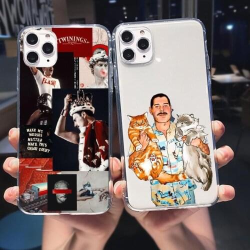 Freddie Mercury Queen band Phone Case For iPhones 12 mini 12 Por 11 Pro Max SE 2020 6s 7 8 Plus XS Max XR X Soft Silicone Cover