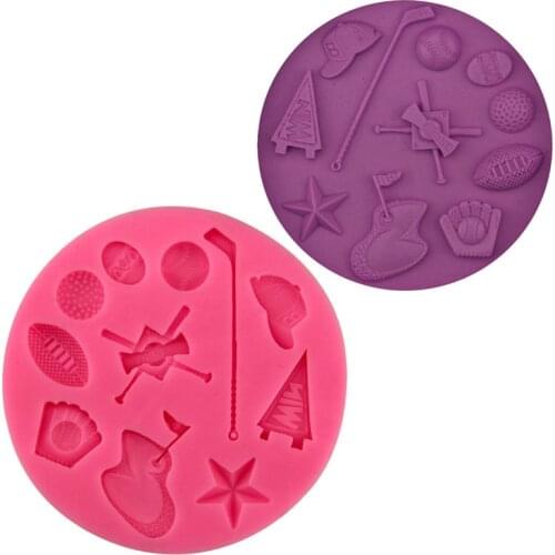 Baseball football equipment modeling silicone mold chocolate fondant baking cake mold drops plaster DIY decoration