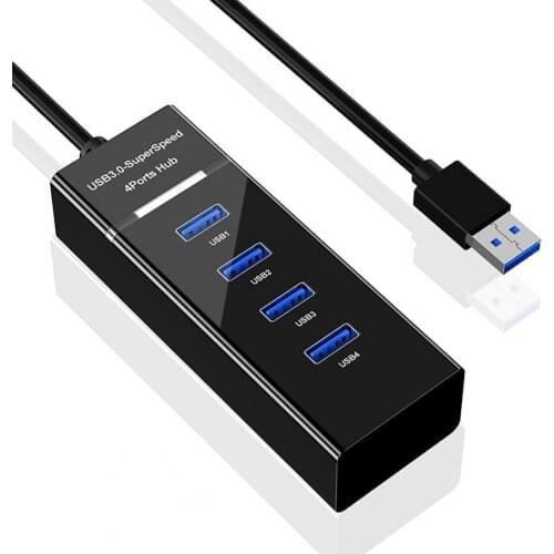Computer Data Transfer 4-in-1 Mini USB Expander Safety USB Hub Small Size USB Splitter for Laptop