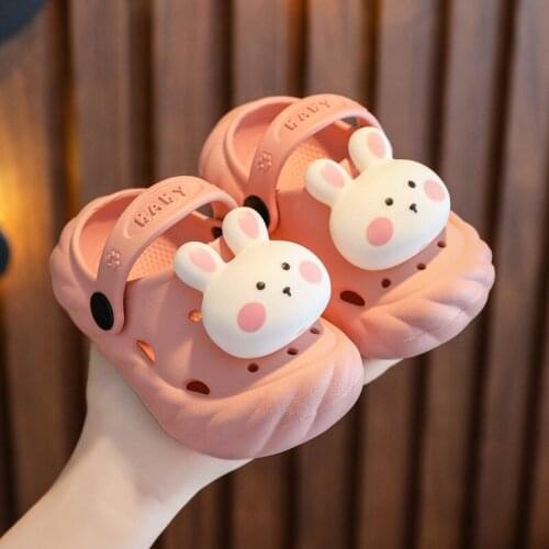 Summer Children Sandals Baby Girls Toddler Soft Non-slip Princess Shoes Kids Beach Shoes Boys Casual Rabbit Slippers