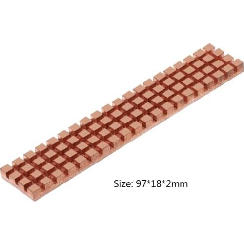 97x18x2/3/4MM Copper Heatsink Thermal Pad for M.2 NGFF 22110 PCI-E NVME SSD Laptop Radiator with Thermal Conductive Adhesive C26