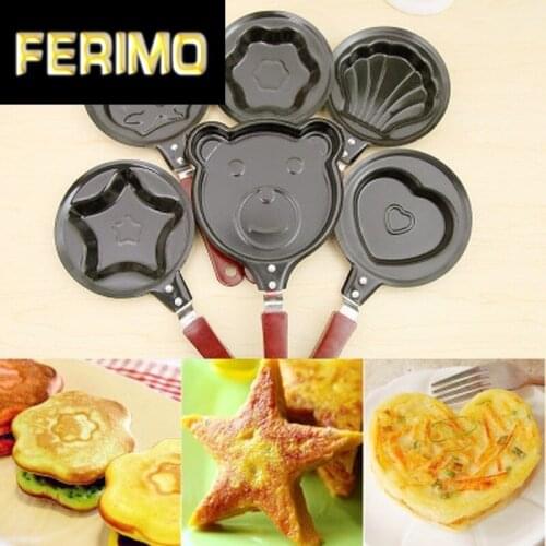 Mini egg fry Kitchen supplies breakfast love pan pancake pan heart omelette pan jarhead without pot cover Cast Iron Black