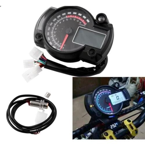 Motorcycle Speedometer Universal Waterproof LCD Digital Odometer Speedometer Motorcycle Modified Parts