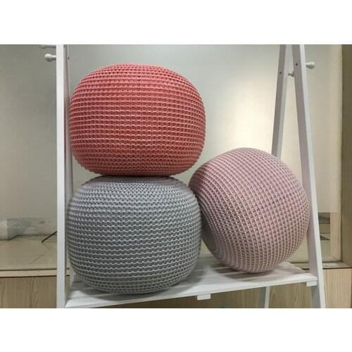 New Ottoman for House Knitted Woolen Round Cushion POUF Take A Foot Cushion