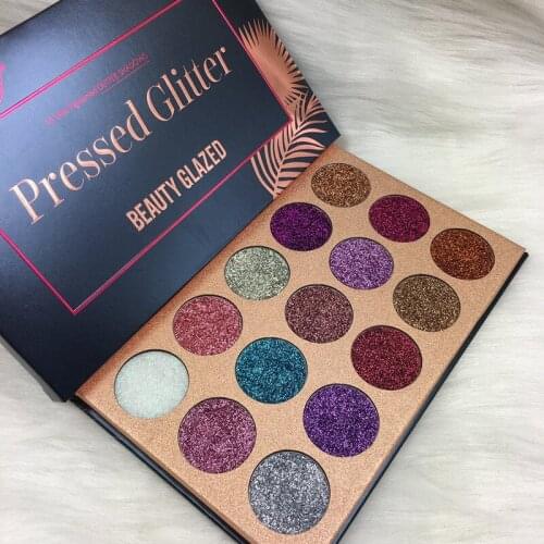 Beauty Glazed 15 Colors Glitter Eyeshadow Palette Enchanted Diamond Unicorn Ultra Gliter Shimmer Eye Shadow Palette Maquiagem