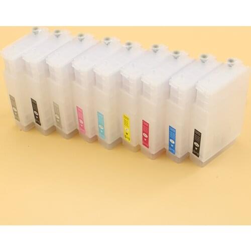 9pcs 80ml T7601 refillable ink cartridges for Epson surecolor P600 SC-P600 with auto reset chips T7601 -T7609