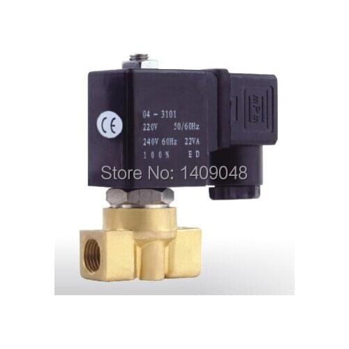 PU-02 Wiring type 2/2 way direct acting NC brass G1/8" bsp Dental machine steam solenoid valve FKM Seal orifice 2mm
