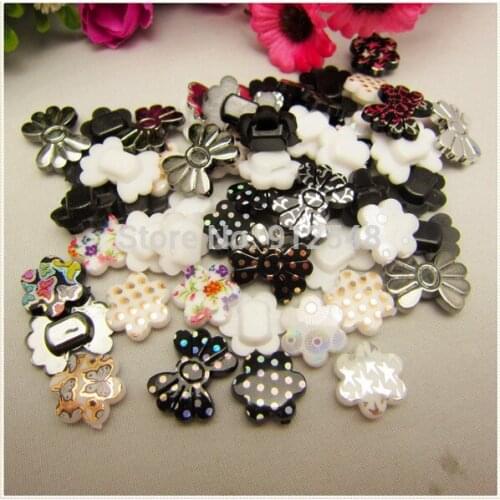 YJHSMY DT18,50 pcs/lot Bow and flower mix resin buttons handmade diy accessories,garment DIY materials