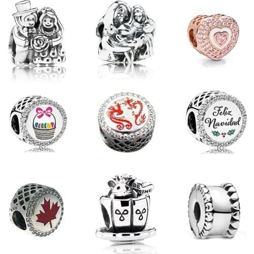 S925 Sterling Silver Easter Limited Edition Color Basket Jacquard Charm Asian Exclusive Chinese New Year Dragon String Ornament