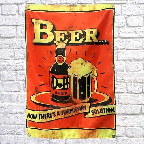 NOW THERES A TEMPORARY SOLUTION Retro Beer Festival Banner Canvas Painting Bar Pub Home Decor Wallpaper Tapestry Vintage Flag