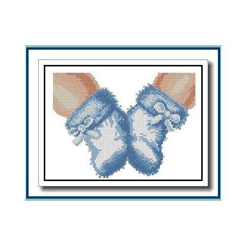 For Embroidery Needlework Crafts 14CT Unprinted DIY Quality Baby Cross Stitch Kits Handmade Arts The Childs Feet Home Decor