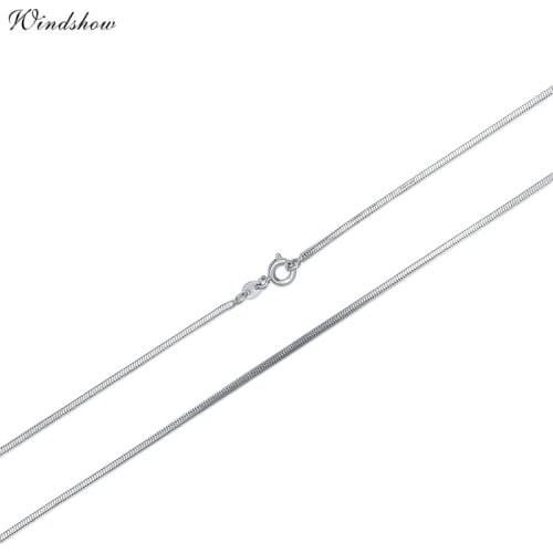 Windshow 5sizes Available White Gold Color Snake Chains Necklace Women Jewelry Kolye Collier Ketting 35cm 40cm 45cm 50cm 60cm