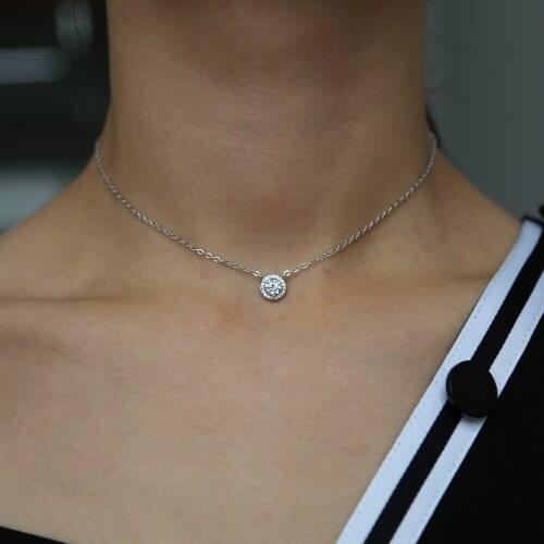 2019 cute Love Heart Necklace Multilayer sexy Chain Choker Necklace For Gift Women Jewelry disco round cz jewelry Wholesale