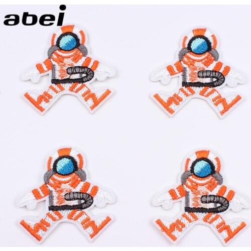 10pcs/lot Embroidered astronaut Patch Iron On Sew On Clothes Stickers Diy Patchwork Appliques Jeans Coats Badge Patches