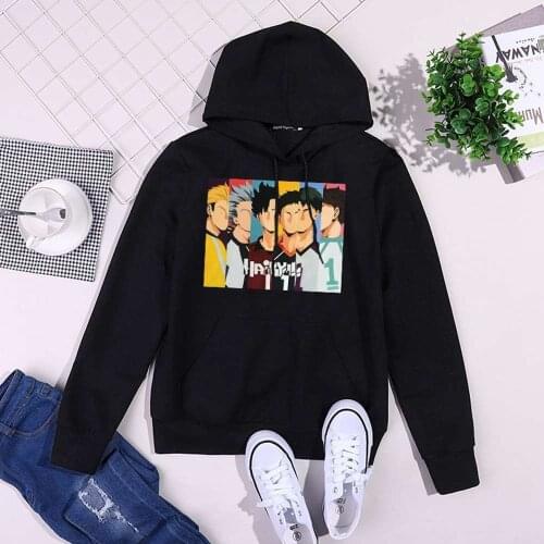 2021 Autumn Winter Unisex Anime Haikyuu!! Hoodies Cama Hooded Sweatshirt Pullover Gothic Cosplay Hoodie Tops For Men SUNOWE