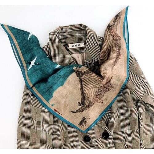 2020 53*53cm 100% Mulberry Silk Scarf Women Pashmina Foulard Square Small Headband Fashion Neckerchief Scarves Bandana Hijab