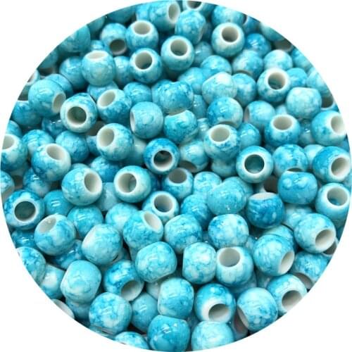 30pcs/lot 12mm Big Hole Round Beads for Jewelry Making Acrylic Beads Multicolor Loose Bead Jewelry DIY Accessory # 001