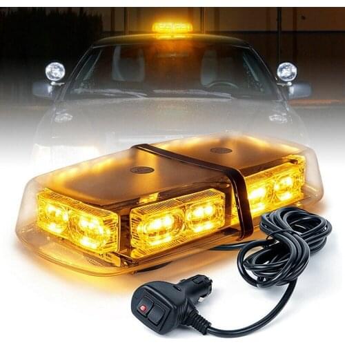 36 LED Strobe Beacon Lights Rooftop Flash Emergency Warning 12V-24V Truck Yellow/Amber