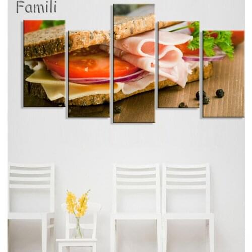 5pcs Delicious Vegetable Pizza HD Print Poster Frameless Painting Canvas Art Resturant Fast Food Store Wall Decor Good Printing