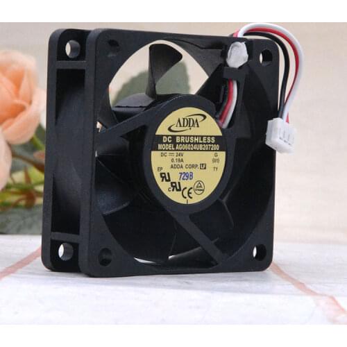 AG0624UB207200 DC 24V 0.19A 6cm 60mm Fans ADDA 6020 Frequency Converter Stalling Alarm Server Case Fan