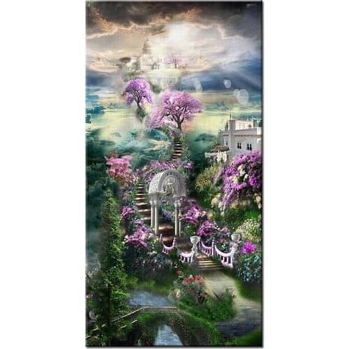 Large Size Diamond Embroidery Diy Garden Natural Scenery 5D Diamond Painting Cross Stitch Mosaic Fantasy Landscape SaleZP-3267