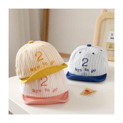 2021 Children Baseball Cap Cute Girl Boy Pattern Embroidery Pattern Baby Spring Rolling Eaves Sunshade Cap Cotton 6-24 Months