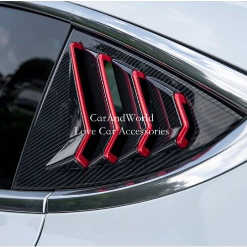 For Tesla Model 3 2017-2021 Car Tail Triangle Blinds Louvers Cover Protector Rear Door Glass Window Shutter Modified Accessories