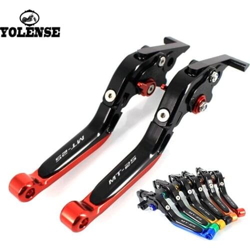 For YAMAHA MT-25 MT25 MT 25 2015 2016 2017 2018 Motorcycle Accessories Folding Extendable Brake Clutch Levers LOGO MT-25