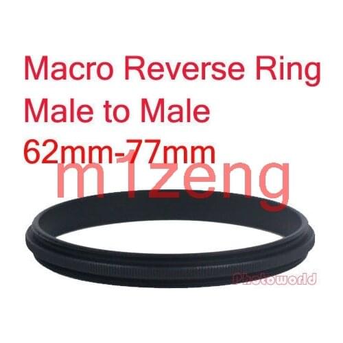Double Male 62 to 62/67/72/77 mm male to male Macro Coupling Reverse Ring/reversing adapter for camera