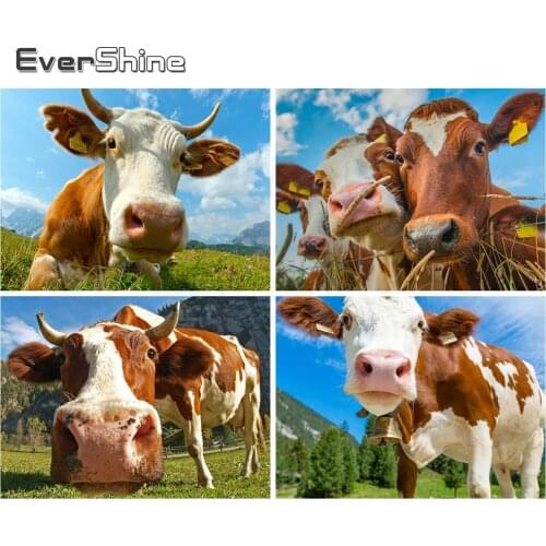 Evershine 5D DIY Diamond Painting Cow New Arrival Diamond Embroidery Sale Animal Full Square Round Drill Cross Stitch Wall Decor