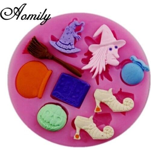 Aomily Halloween Silicone Mold Cake Molds Fondant Molds Sugar Craft Chocolate Moulds Tools Cake Decorating Baking Tools