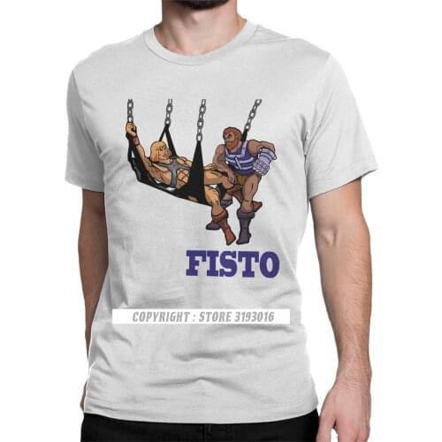 Fisto He-Man Of The Universe T Shirts Mens Cotton Vintage T Shirt Skeletor 80s She-Ra Beast Tee Shirt Camisa Top