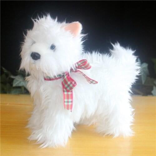 Dog Toy Simulation West Highland White Terrier doll plush toy small white dog doll