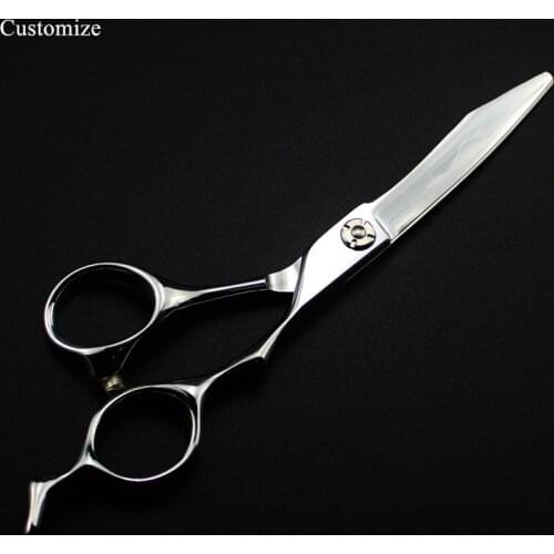 Customize logo japan 9cr13 steel 6 '' silver cut hair salon scissors cutting barber Thinning shears tools hairdressing scissors