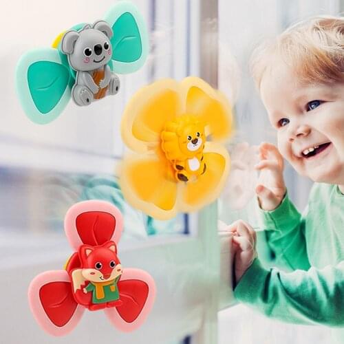 Hot Sell Funny Cartoon Insects Suction Spinner Toy Baby Rattles Bath Toy Educational Develop Toy Rattle Spin Toys For Babies