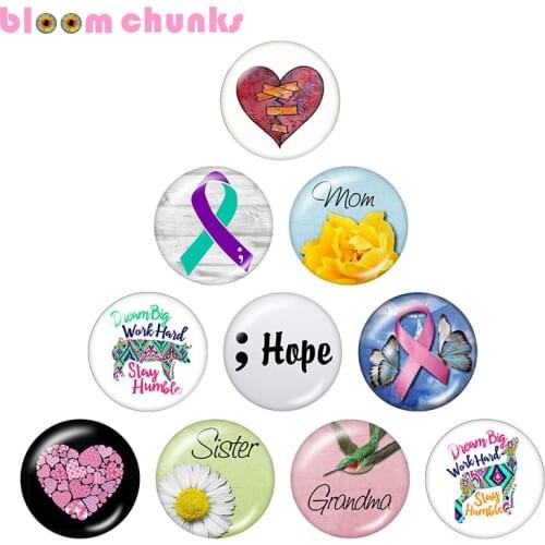 LOVE HOPE Ribbon 10pcs mixed 12mm/18mm/20mm/25mm Round photo glass cabochon demo flat back Making findings A6155