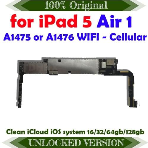 Clean iCloud unlocked for Ipad 5 Logic Boards Wifi Cellular for Ipad Air 1 Motherboard with IOS System A1474 / A1475 A1476 A1822