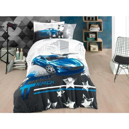 Fastrack Single Double Quilt Cover Kit Dark Blue