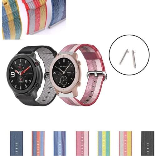 Fashion Woven Nylon Watch Band Strap For Huami Amazfit GTR 42mm 47mm Neo Smart Watch Replacement Bracelet wrist band For GTR2