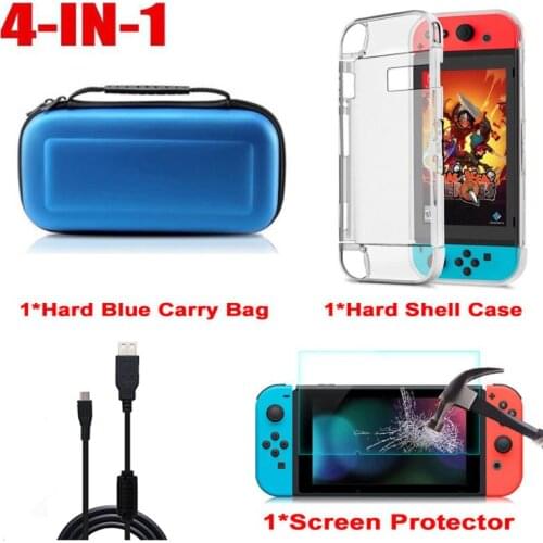 4 in 1 for Nintend Switch Switch NS Console Portable game console Accessories set Case Bag+Shell Cover+Charging Cable+Protector