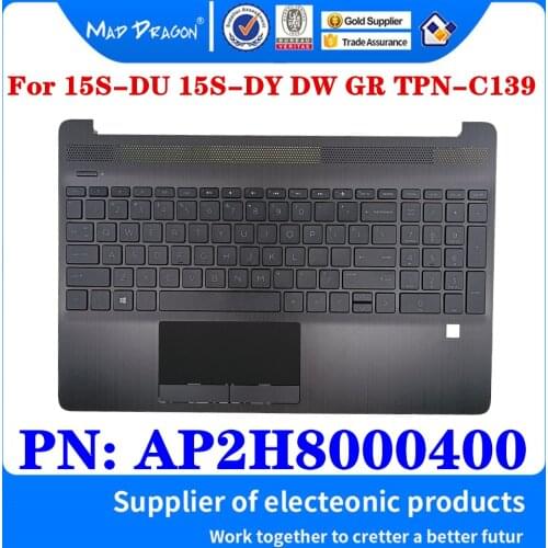 New AP2H8000400 For HP 15s-dy 15s-du 15-CS 15-DW 15-DR TPN-C139 Palmrest Upper Cover Case With US W/N Backlight Keyboard Gray
