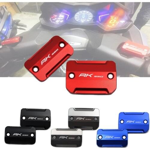 One Pair CNC LOGO Front Brake Fluid Reservoir Cover caps Front Brake Reservoir Cover Cap for KYMCO AK550 KYMCO AK 550 2017 2018