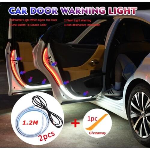 Car Door Decoration Light Strips Car Styling Strobe Flashing Light Safety 12V LED Opening Warning LED Lamp waterproof(2pcs)