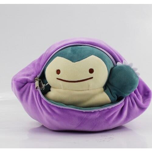 Pokemon 30cm Special Design Ditto Snorlax Plush Toy Metamon Inside-Out Ditto Becomes Snorlax Stuffed Doll Pillow Cushion