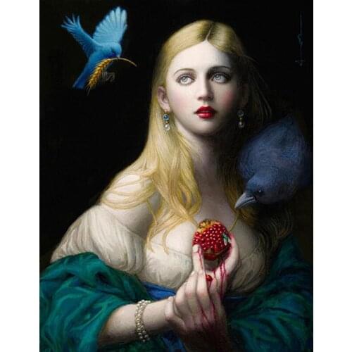 Full Square/round Diamond 5D DIY Diamond Painting Girl and bird Embroidery Cross Stitch Rhinestone Mosaic Home Decor