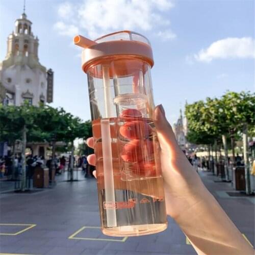 Portable Water Bottle Tritan Drinkware Bottle Fruit Infuser Bottle Juice Shaker Travel Sport Water Bottle Drink Couple Bottle