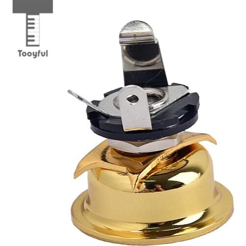 Tooyful Durable 6.35mm 1/4'' Mono Output Jack Plug Socket Plate for Tele TL Electric Guitar DIY Parts Golden